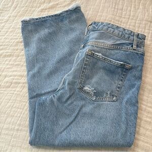 We the Free People Women's Size 29 Blue Wide Leg Jeans Distressed